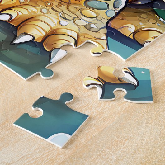 Cute Sea Turtle Under the Sea Personalized Legpuzzel (Zijkant)