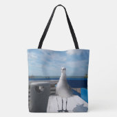 Cute Seagull Afbeelding Beach Print Tote Bag (Achterkant)