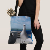 Cute Seagull Afbeelding Beach Print Tote Bag (Dichtbij)