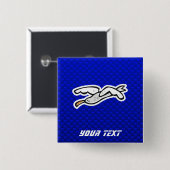 Cute Seagull Blauw Vierkante Button 5,1 Cm (Voorkant /achterkant)