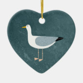 Cute Seagull Ceramic Ornament (Voorkant)