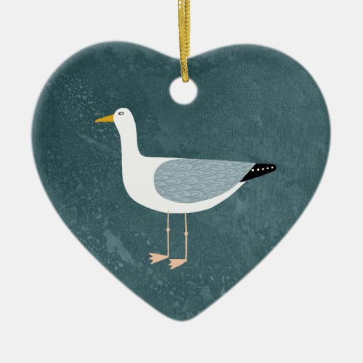 Cute Seagull Ceramic Ornament (Voorkant)