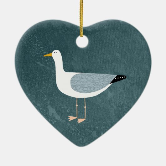 Cute Seagull Ceramic Ornament (Achterkant)