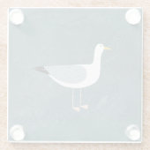 Cute Seagull Glazen Onderzetter (Achterkant)