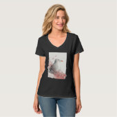 Cute Seagull Japanese Cherry Blossom Watercolor Se T-shirt (Voorkant volledig)