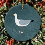 Cute Seagull Keramisch Ornament<br><div class="desc">Een juktige zeemeeuw die staat bij de diepe groene oceaan. Ideaal voor mensen die van zassige vogels houden en voor de kust.</div>
