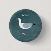 Cute Seagull Name Ronde Button 3,2 Cm (Voorkant)