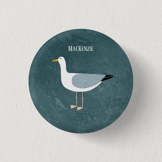 Cute Seagull Name Ronde Button 3,2 Cm (Voorkant)