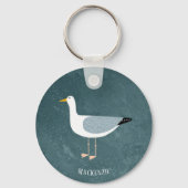Cute Seagull Name Sleutelhanger (Voorkant)