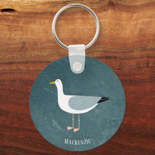 Cute Seagull Name Sleutelhanger (Voorkant)