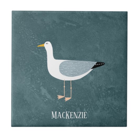 Cute Seagull Name Tegeltje (Voorkant)