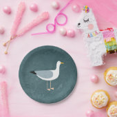 Cute Seagull Nautical Papieren Bordje (Feest)