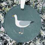 Cute Seagull Ornament<br><div class="desc">Een juktige zeemeeuw die staat bij de diepe groene oceaan. Ideaal voor mensen die van zassige vogels houden en voor de kust.</div>