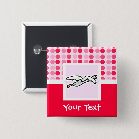 Cute Seagull Vierkante Button 5,1 Cm (Voorkant /achterkant)