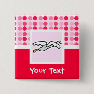 Cute Seagull Vierkante Button 5,1 Cm