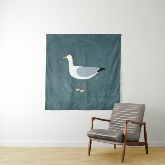 Cute Seagull Wandkleed (In situ)