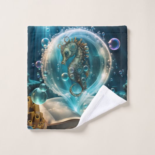 Cute seahorse bad handdoek (Wasdoekje)