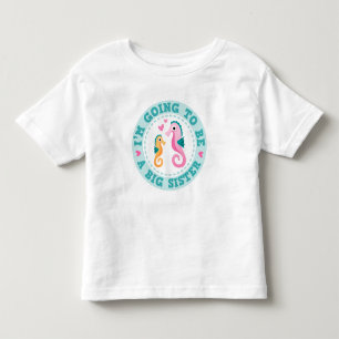 Cute seahorse cartoon Ik word een grote zus Kinder Shirts