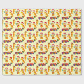 Cute Seahorse kerst Cadeaupapier (Vlak)