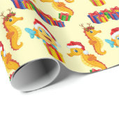 Cute Seahorse kerst Cadeaupapier (Rol Hoek)