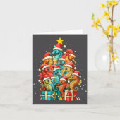 Cute Seahorse Le Sea Fish Christmas Tree Xmas Hat  Kaart (Gele Bloem)