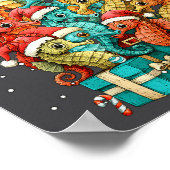 Cute Seahorse Le Sea Fish Christmas Tree Xmas Hat  Poster (Hoek)