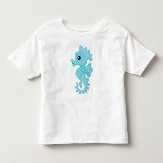 Cute Seahorse, Little Seahorse, Blue Seahorse Kinder Shirts (Voorkant)