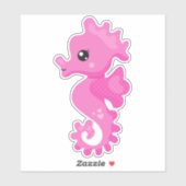 Cute Seahorse, Little Seahorse, Pink Seahorse Sticker (Vel)