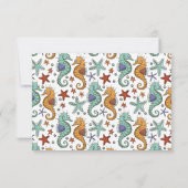 Cute Seahorse Mermaid Birthday Party Invitation Kaart (Achterkant)