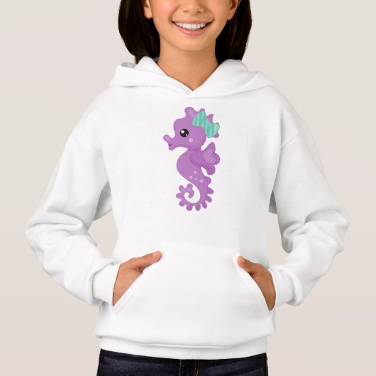 Cute Seahorse, Paarse Seahorse, Ribbon, sterren (Voorkant)