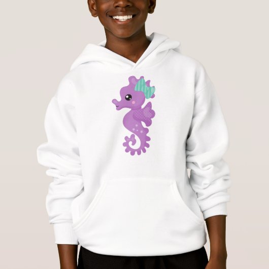 Cute Seahorse, Paarse Seahorse, Ribbon, sterren (Voorkant)