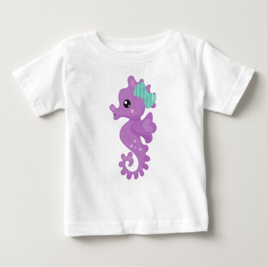 Cute Seahorse, Paarse Seahorse, Ribbon, sterren (Voorkant)