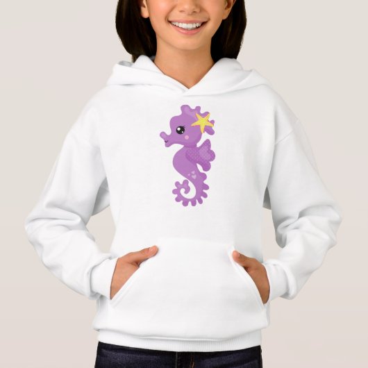 Cute Seahorse, Paarse Seahorse, Starfish, Hearts (Voorkant)