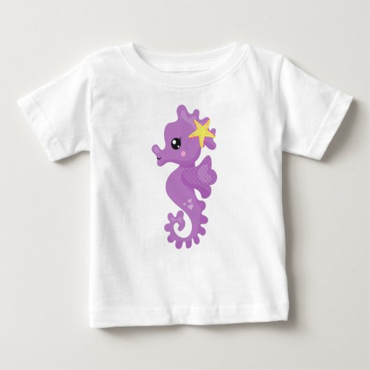 Cute Seahorse, Paarse Seahorse, Starfish, Hearts (Voorkant)