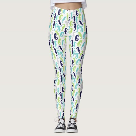 Cute Seahorse Pattern Leggings (Voorkant)