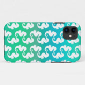Cute Seahorse Pattern on Blue Green Case-Mate iPhone Case (Achterkant (horizontaal))
