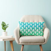 Cute Seahorse Pattern on Blue Green Kussen (Stoel)