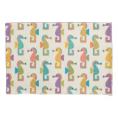 Cute Seahorse Pattern on Cream Kussensloop (Voorkant)