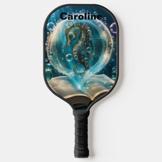 Cute seahorse pickleball paddle (Voorkant)