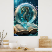 Cute seahorse poster (Keuken)
