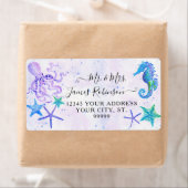 Cute Seahorse Starfish Octopus Seaside Baby shower Etiket (Insitu)