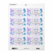 Cute Seahorse Starfish Octopus Seaside Baby shower Etiket (Full Sheet)