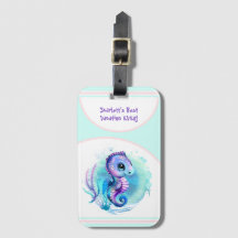 Cute Seahorse Summer Vacation Personalized Girl