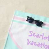 Cute Seahorse Summer Vacation Personalized Girl Strandlaken (In situ)