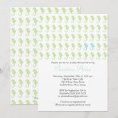 Cute Seahorse Twin Boys Multiple Baby shower Kaart (Voorkant / Achterkant)