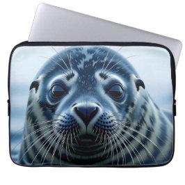 Cute Seal Close up Laptop Sleeve