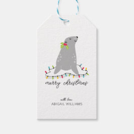 Cute Seal Kerstmis Cadeaulabel