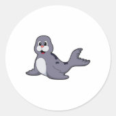 Cute Seal Ronde Sticker (Voorkant)
