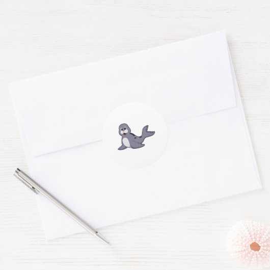Cute Seal Ronde Sticker (Envelop)