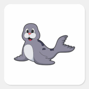 Cute Seal Vierkante Sticker